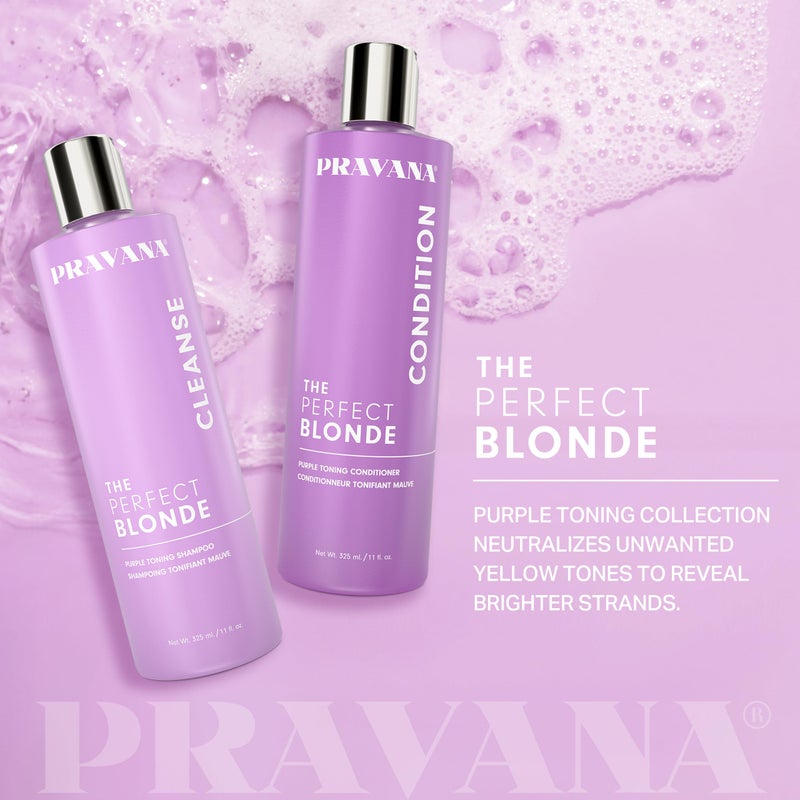 Pravana The Perfect Blonde Purple Toning Conditioner | Neutralizes Brassy, Yellow Tones | For Color-Treated Hair | Adds Strength, Shine, Elasticity | 2 Fl Oz - Image 4